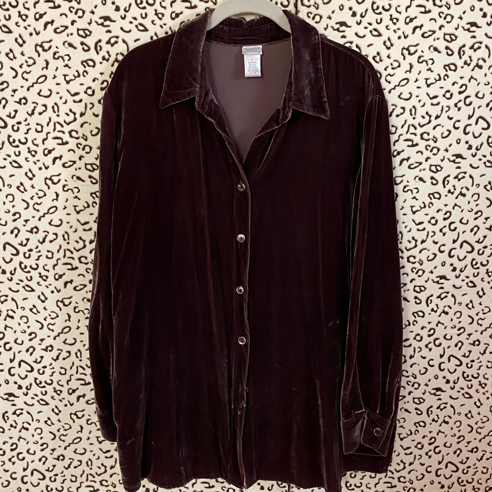 Brown Velvet Button Down Soft Surroundings